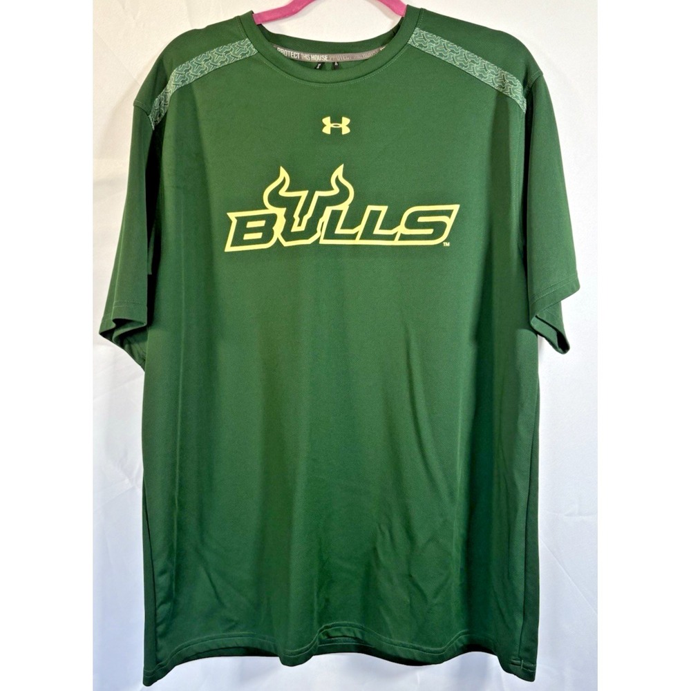 Under Armour Shirt Size XL University South Florida Bulls Heat Gear Short Sleeve